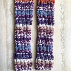 再販＊ソックヤーンのレッグウォーマー　手編み　#35 アームウォーマー 3枚目の画像