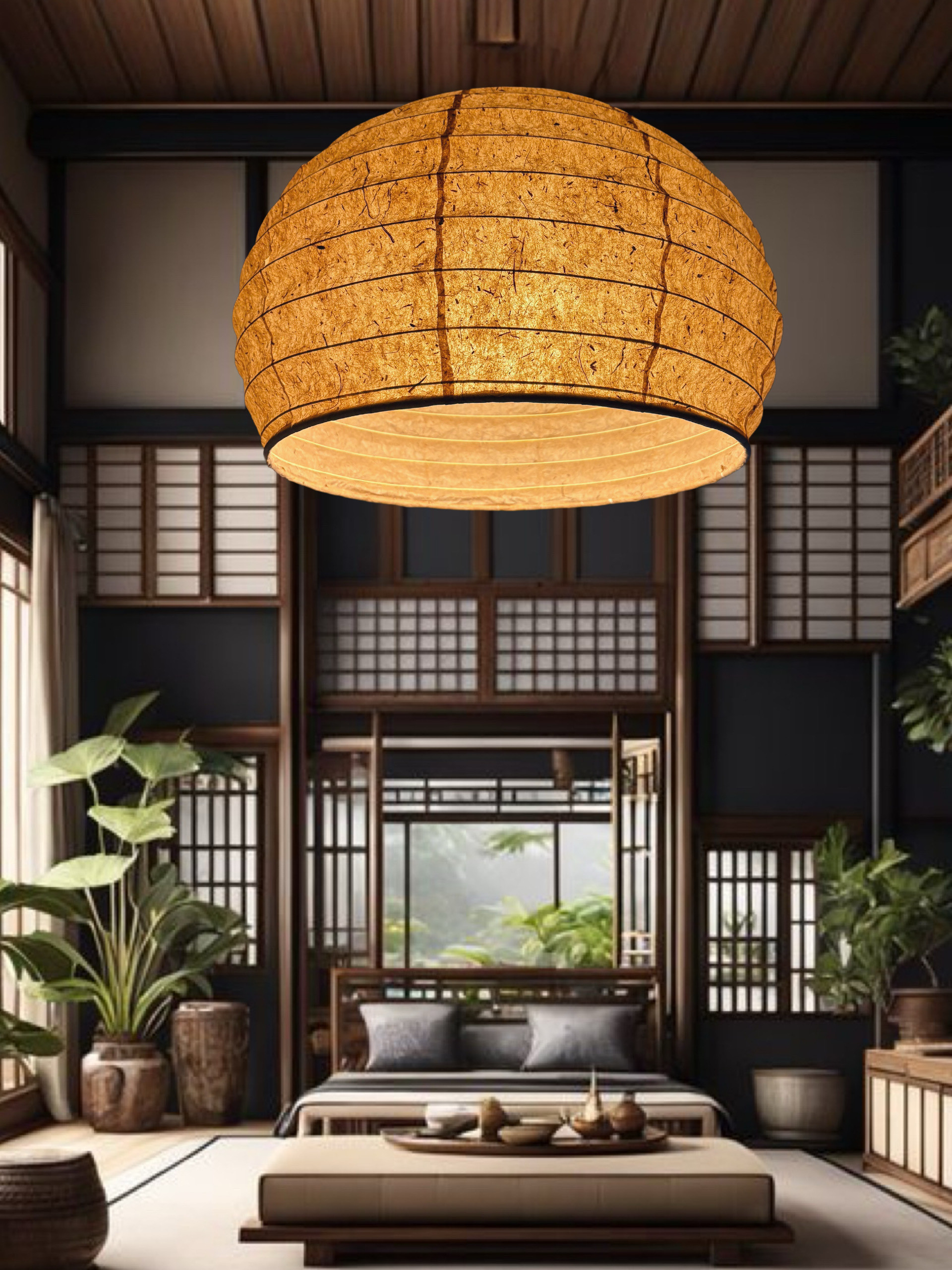 径55㎝杉皮大提灯セード