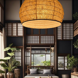 岐阜径55㎝和紙提灯中雲型照明ペンダント1灯 その他素材 けん 通販