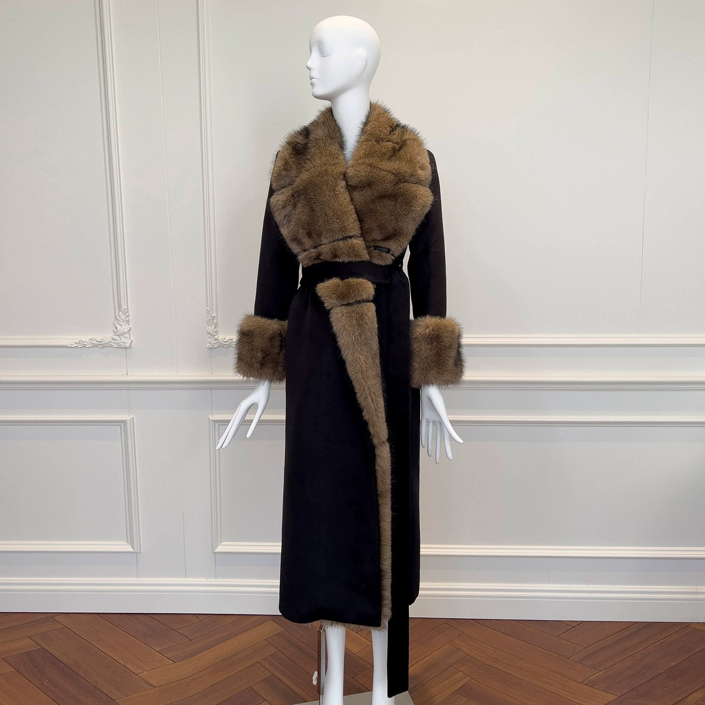 秋冬 コート 黒 ジャケット ウェディングドレス もこもこ あったかいアウター 長袖 ロング 韓国風 二次会 91634