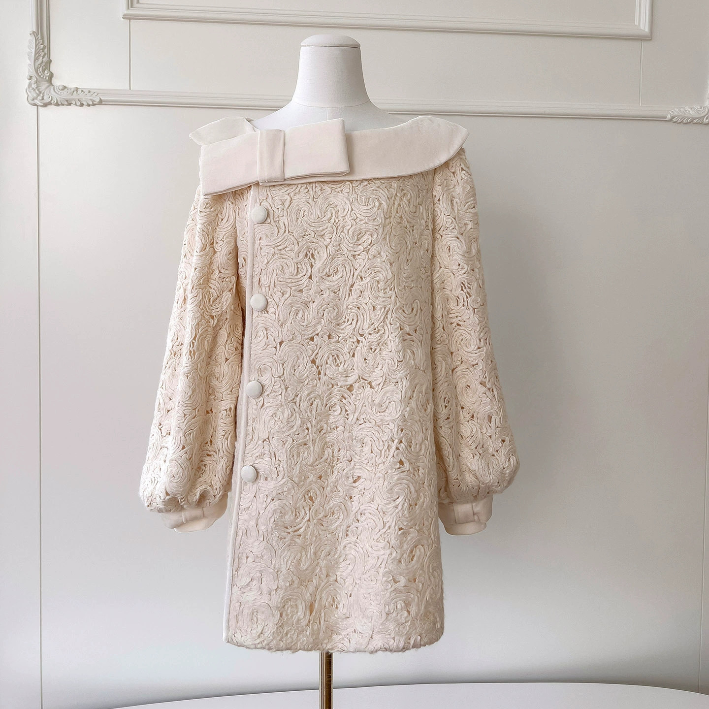 秋冬 ゆったり ウェディングドレス パーティー カジュアル ショート丈 可愛い 韓国風 お呼ばれ 二次会 69500