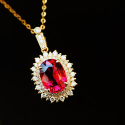 癒しのパワー」K18 天然グリーントルマリン 天然ダイヤモンド 上品