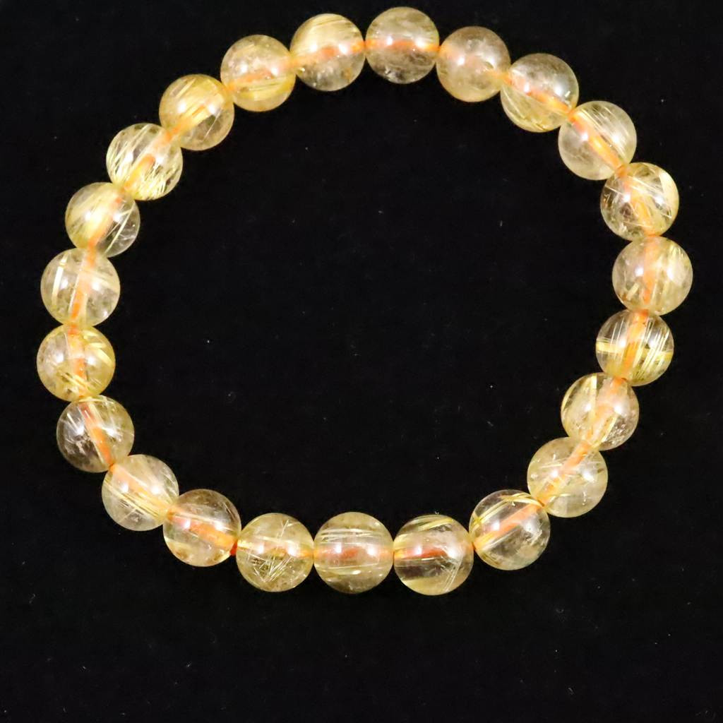 ゴールドタイチンルチルクォーツ AAAA 8mmブレスレット 17.3g #95617