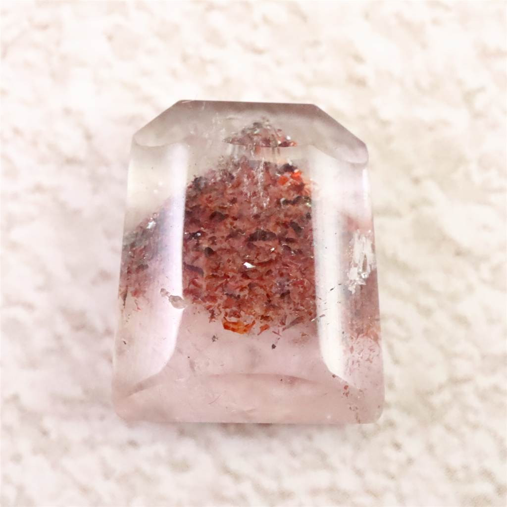 ストロベリークォーツ ファントム 5A 14X11mm ルース　7.78ct #47570