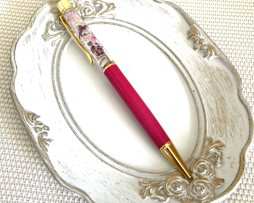 ✨送料無料✨天然石ガーネット✨オルゴナイトボールペン✨替芯付き