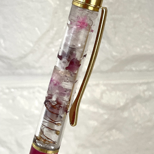 ✨送料無料✨天然石ガーネット✨オルゴナイトボールペン✨替芯付き