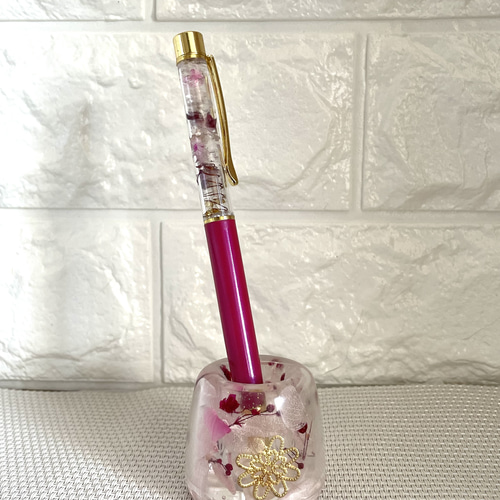 ✨送料無料✨天然石ガーネット✨オルゴナイトボールペン✨替芯付き