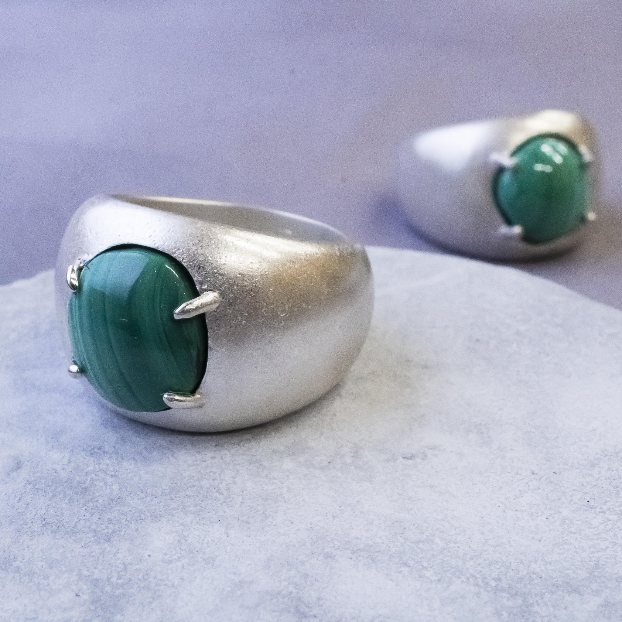 【マカライト】天然石　ぷっくり　マット　シルバー925リング　選べるカラー　送料無料　刻印可能　【受注生産】S-057