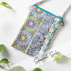 一点物】着物帯リメイクバッグ｜繊細な花と葉模様×上品ホワイト