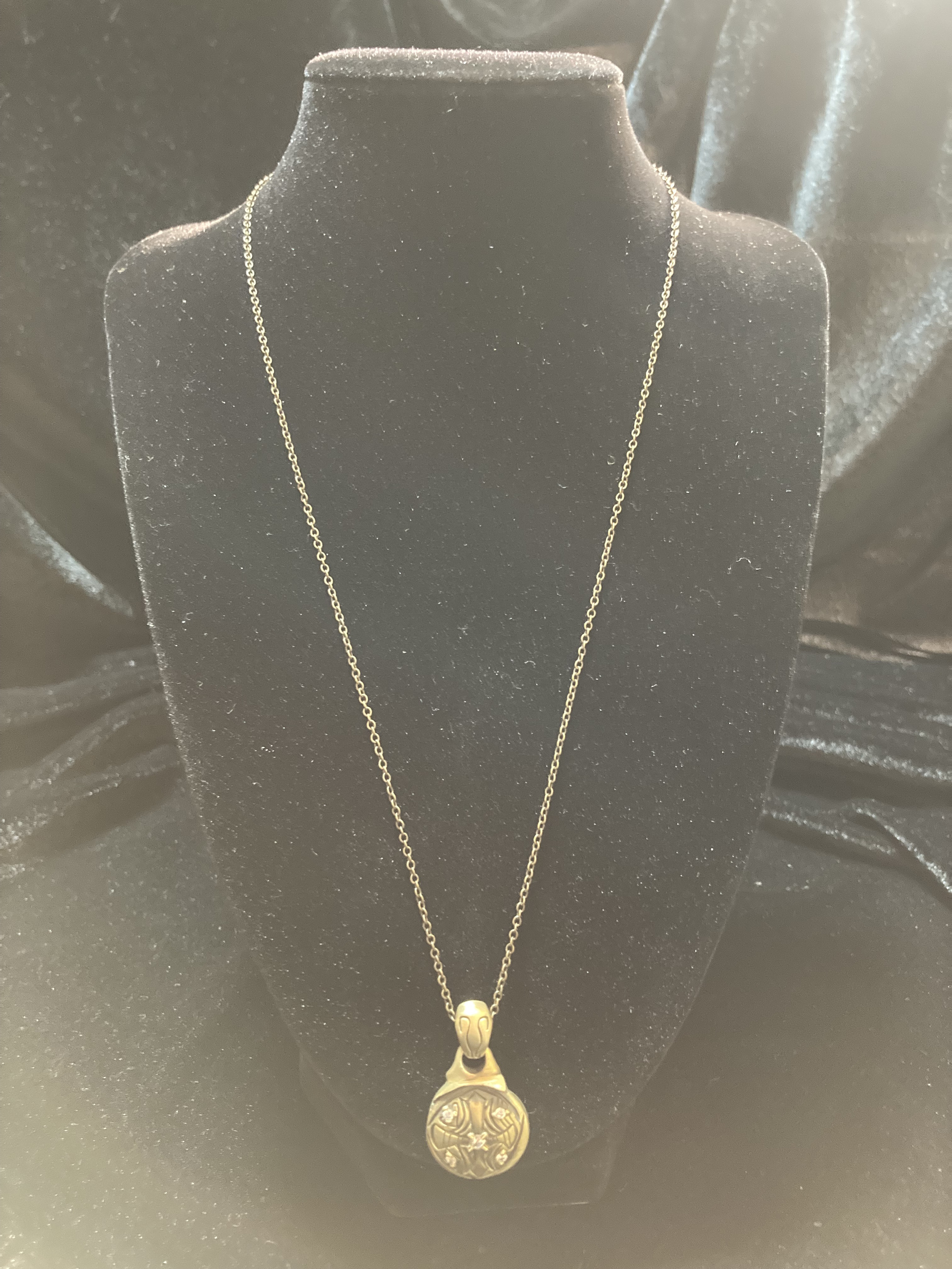 ㉔ラウンドクロスペンダント チェーン付き 真鍮