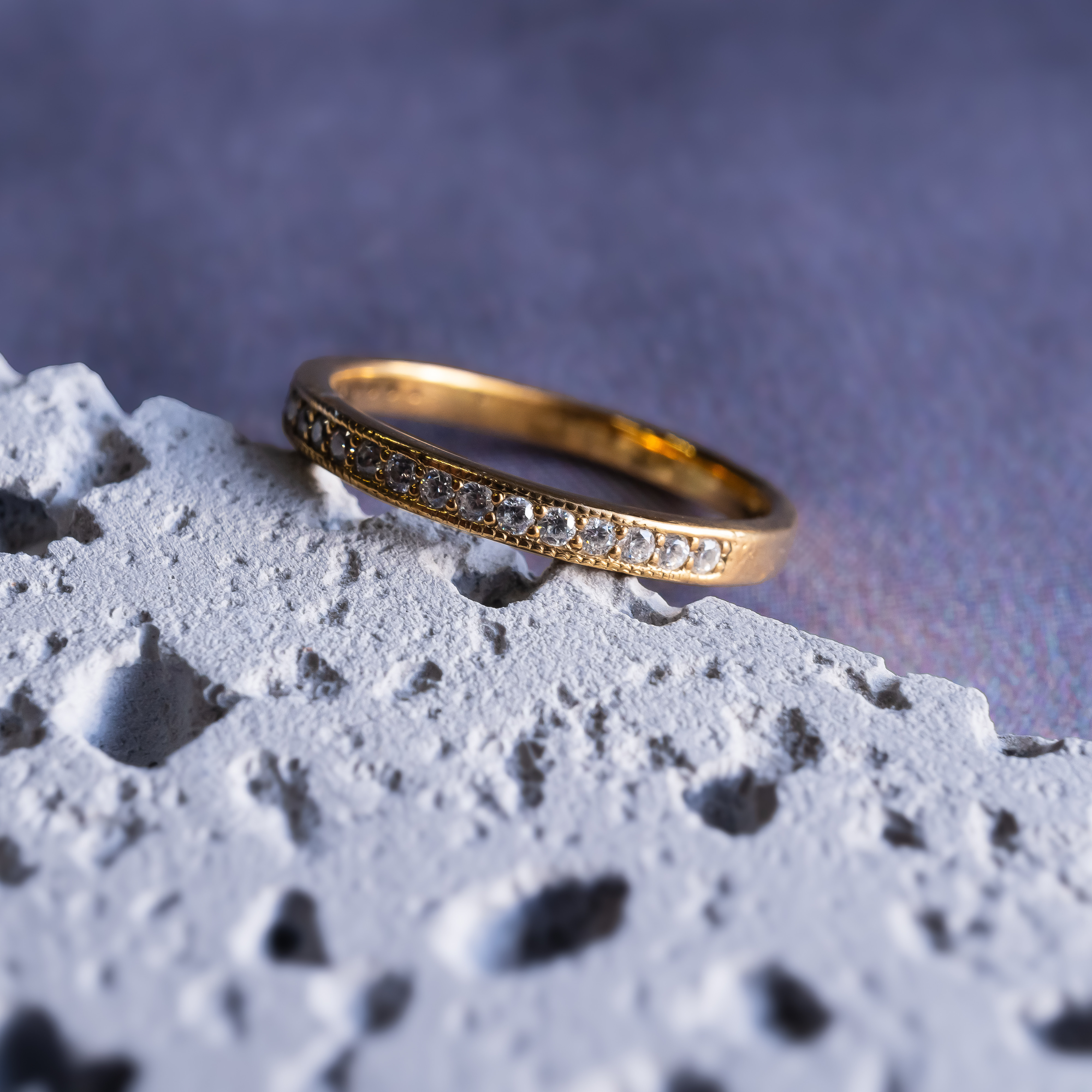 【Hエタニティ】ミル　CZ　細身 重ね付け つけっぱなし シルバー925リング 選べるカラー【受注生産】S-061