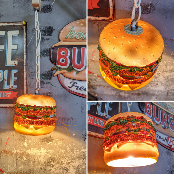 アメリカンダイナー ハンバーガー ペンダントランプ ② バーガー 電飾 