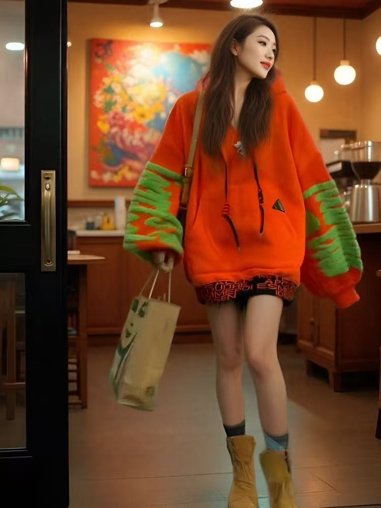 大きいサイズ 150kg 対応 ヨーロピアンデザイン ミッドレングス お尻隠しダイソンドレス 秋冬 フリース裏起毛 厚手