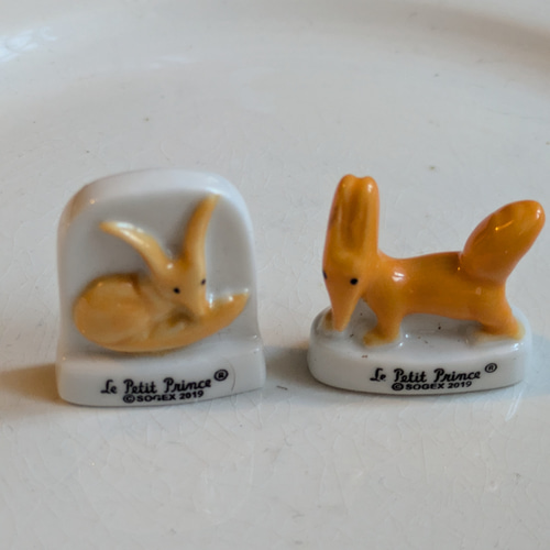 フェーブ 星の王子さま Petit Prince バラ 羊 キツネ 像 陶器の置物 10