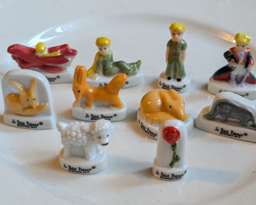 フェーブ 星の王子さま Petit Prince バラ 羊 キツネ 像 陶器の置物 10