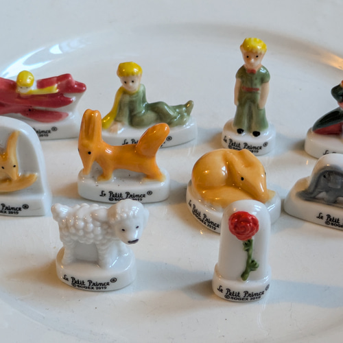 フェーブ 星の王子さま Petit Prince バラ 羊 キツネ 像 陶器の置物 10