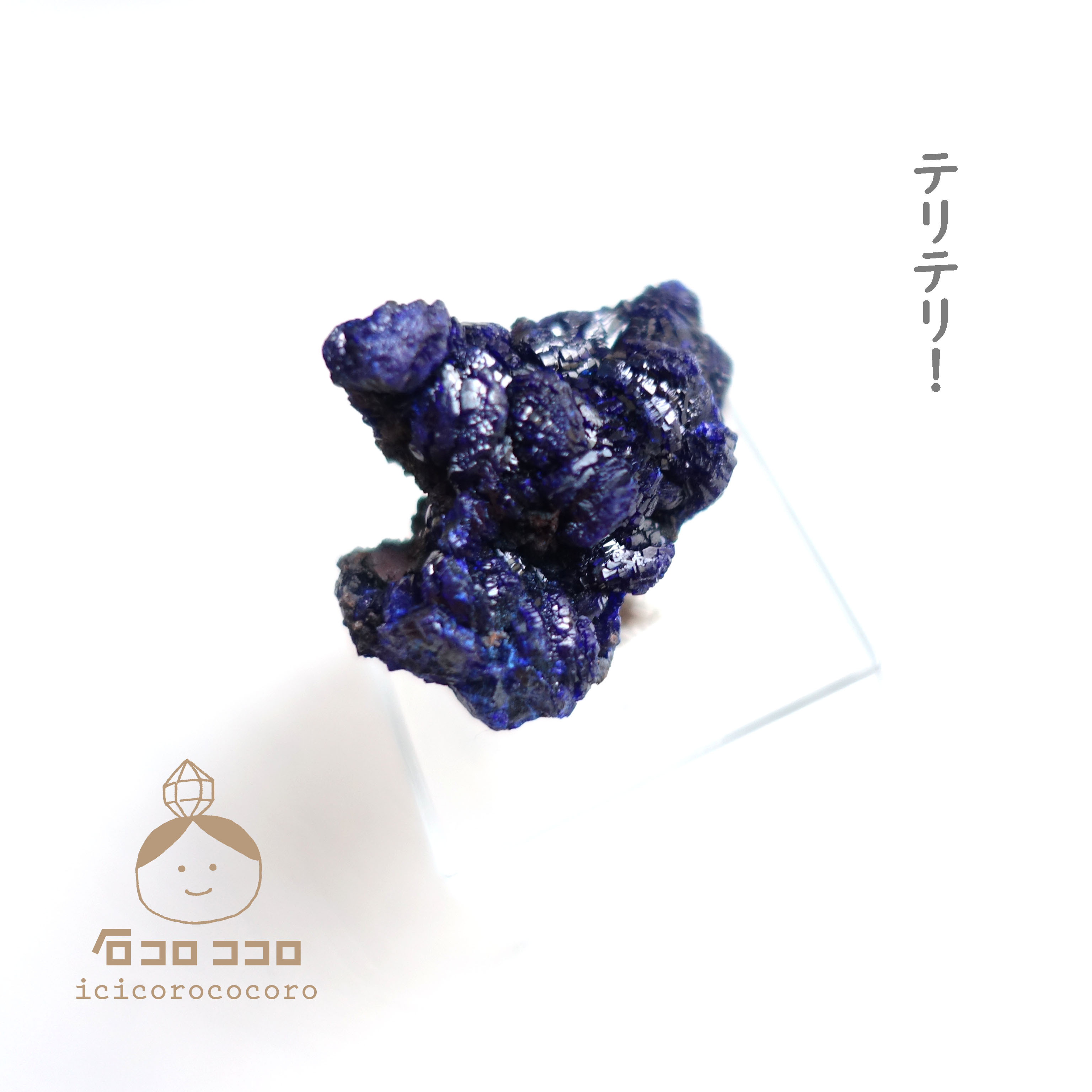 《国内送料無料》 ✦ 青の結晶 ✦ アズライト  13「 ワイルドな青 」　モロッコ直輸入【 かわいい鉱物標本 】