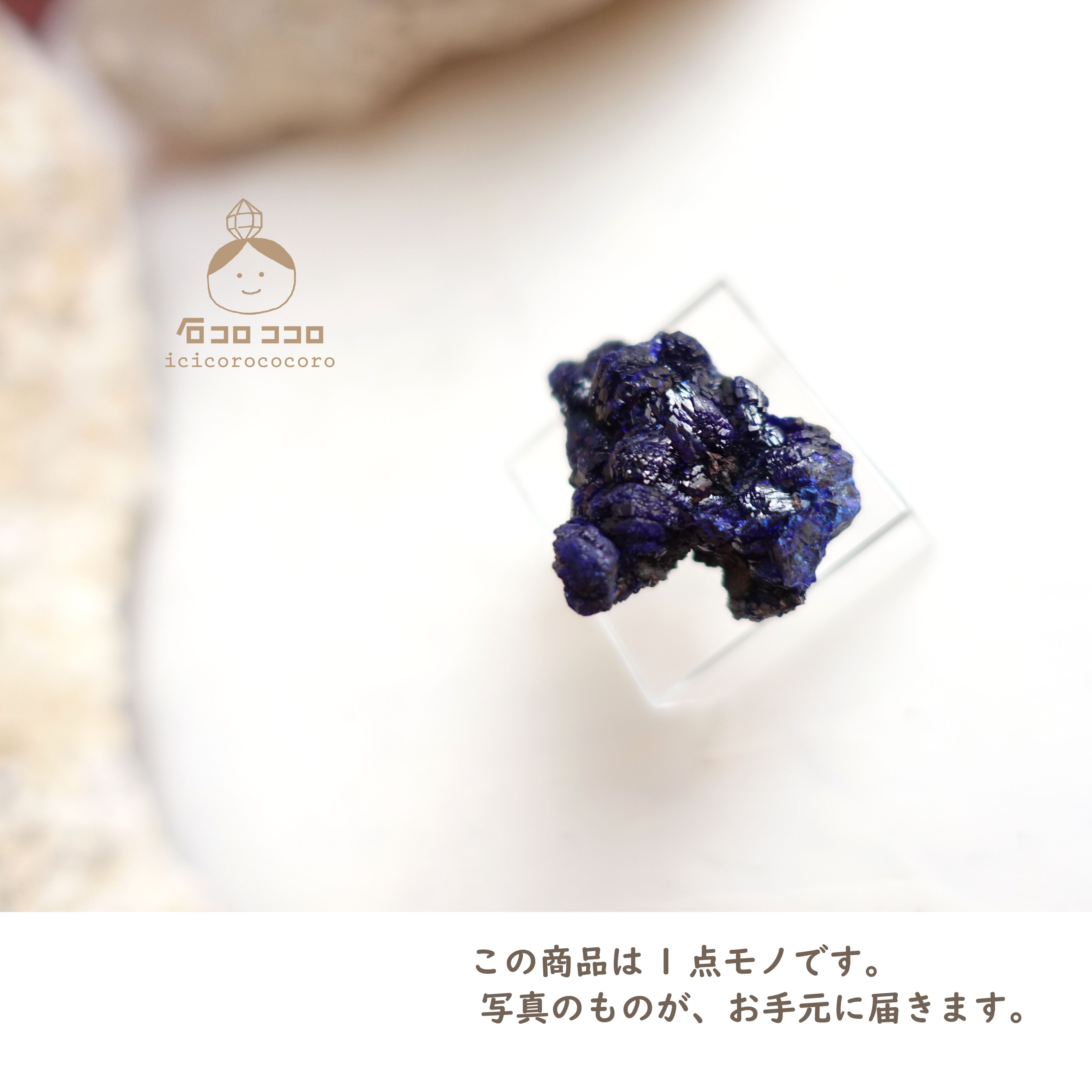 《国内送料無料》 ✦ 青の結晶 ✦ アズライト  13「 ワイルドな青 」　モロッコ直輸入【 かわいい鉱物標本 】