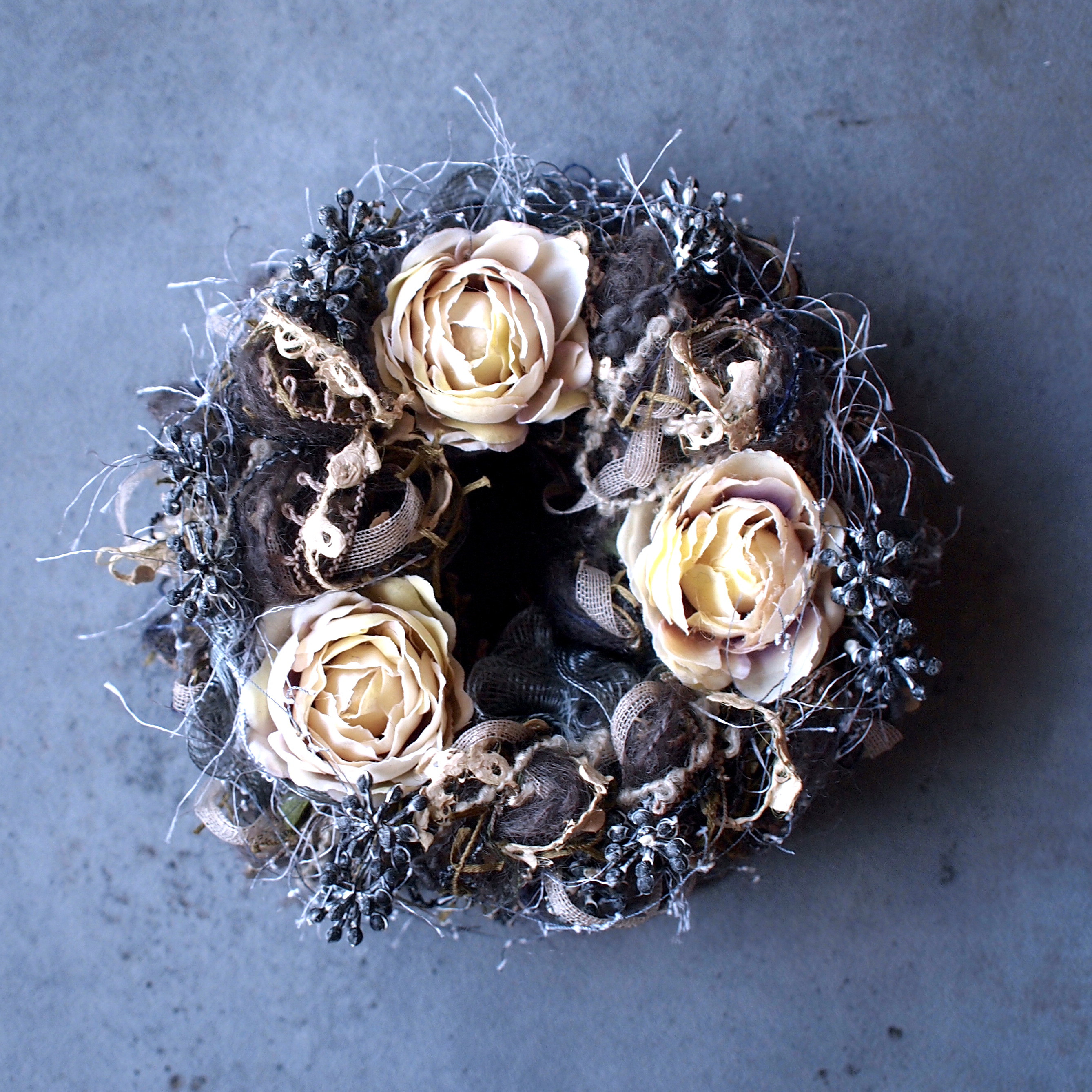 【一点物】tiny wreath_antique rose_13cm