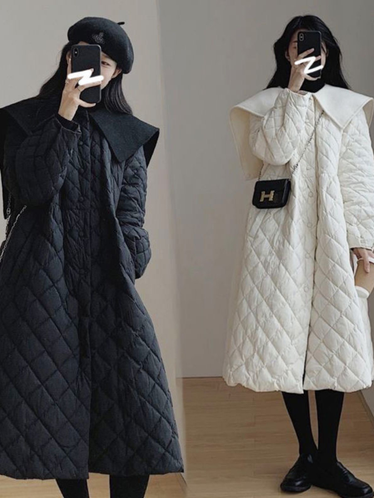 エクストララージサイズ 150kg 対応 デザイン性豊か 若々しいドールカラー 菱格柄コート スリム効果 ルーズシルエッ