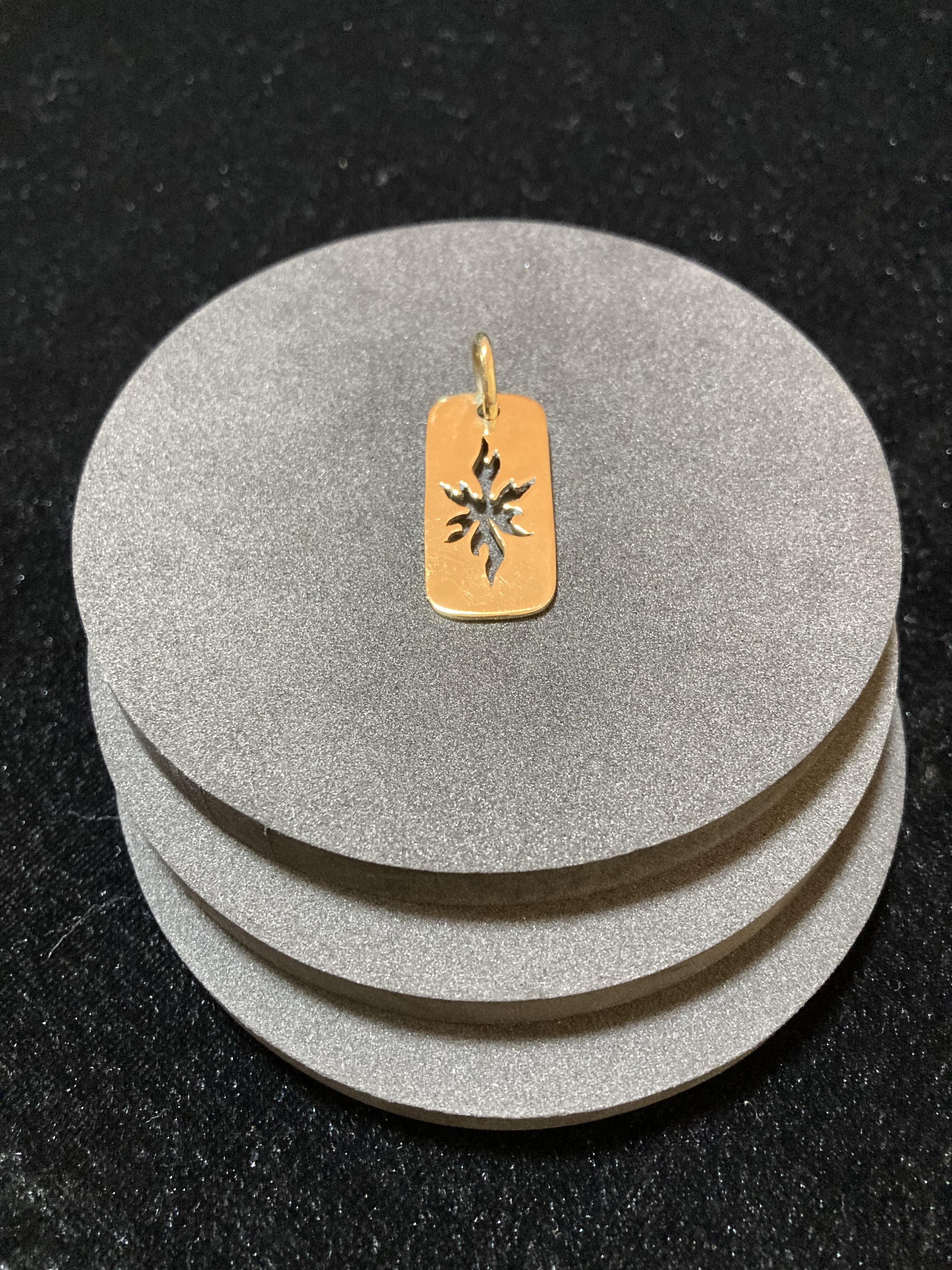 Dog Tag フレイムパターン Pendant 真鍮