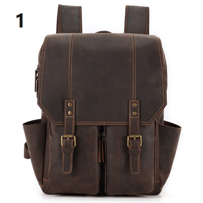 牛革  レザー製 アウトドアリュックバッグ 肩掛けバッグ  バックパック 本革 出張 通勤 旅行バッグ