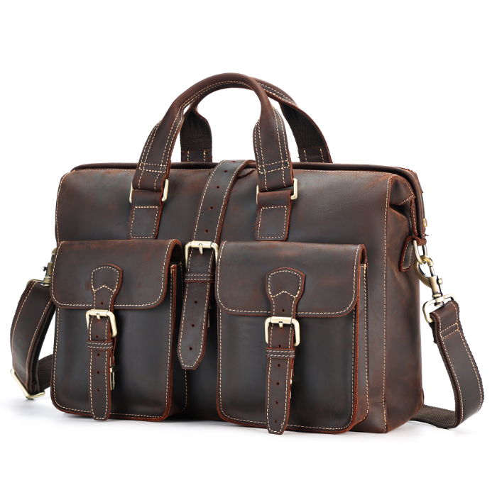 牛革  レザー製 トートバッグ  ショルダーバッグ 斜め掛け ビジネスバック 本革 出張 通勤 大容量