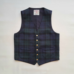 SALE30%OFF ハリスツイード アーガイル柄 パッチワーク ベスト