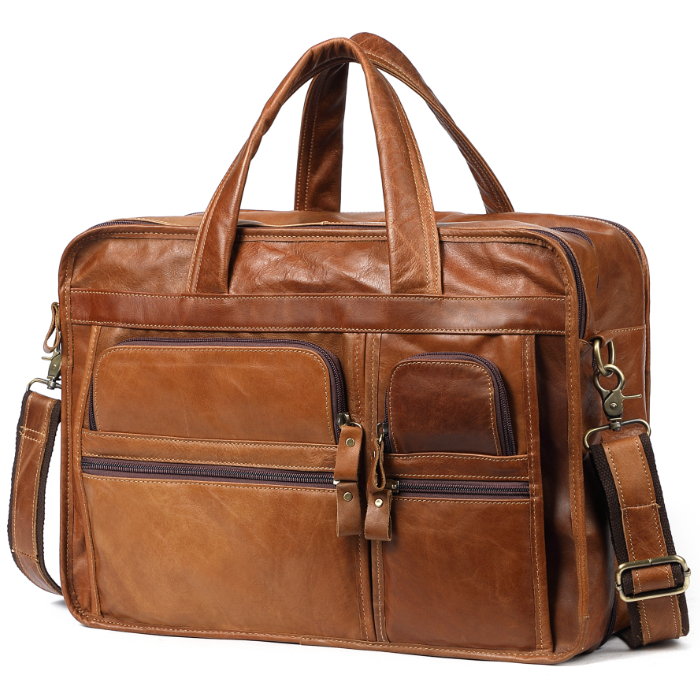 レザー製 トートバッグ  ショルダーバッグ 斜め掛け ビジネスバック 本革 出張 通勤 大容量