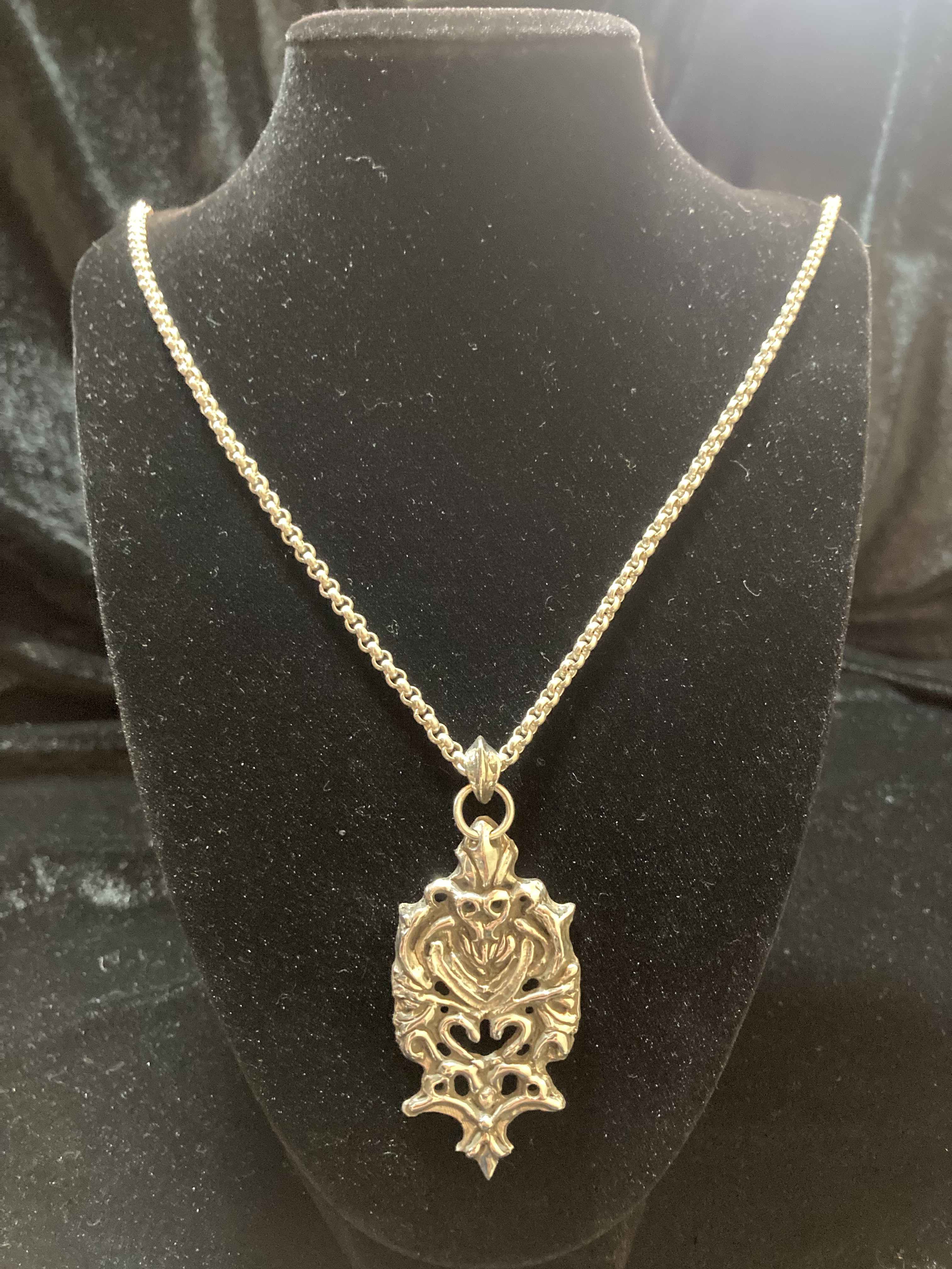 BIGフローラルPendant チェーン付き Silver925