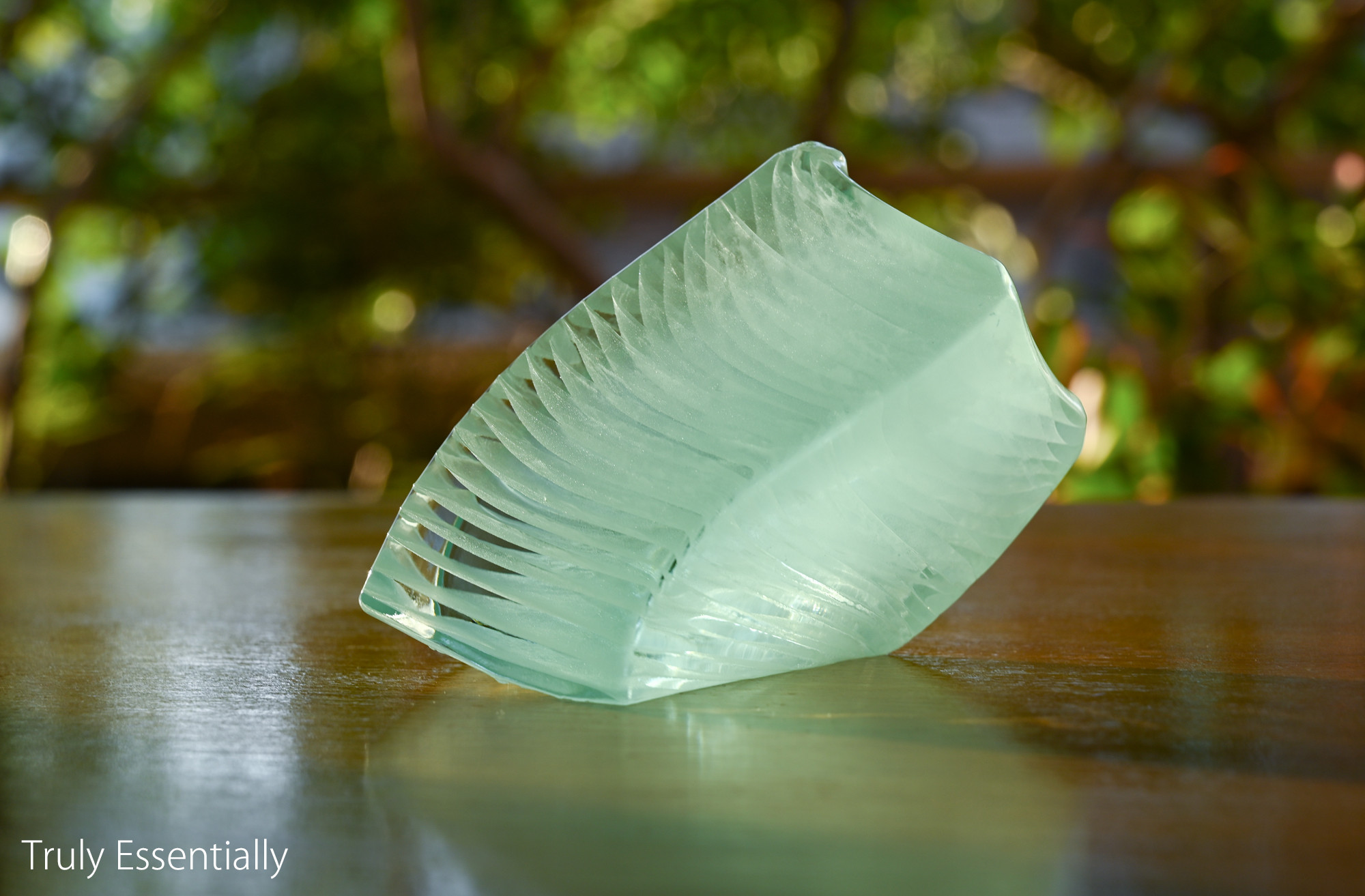 「 光の滑り台 」シリーズ、ガラスのインテリアオブジェ #024