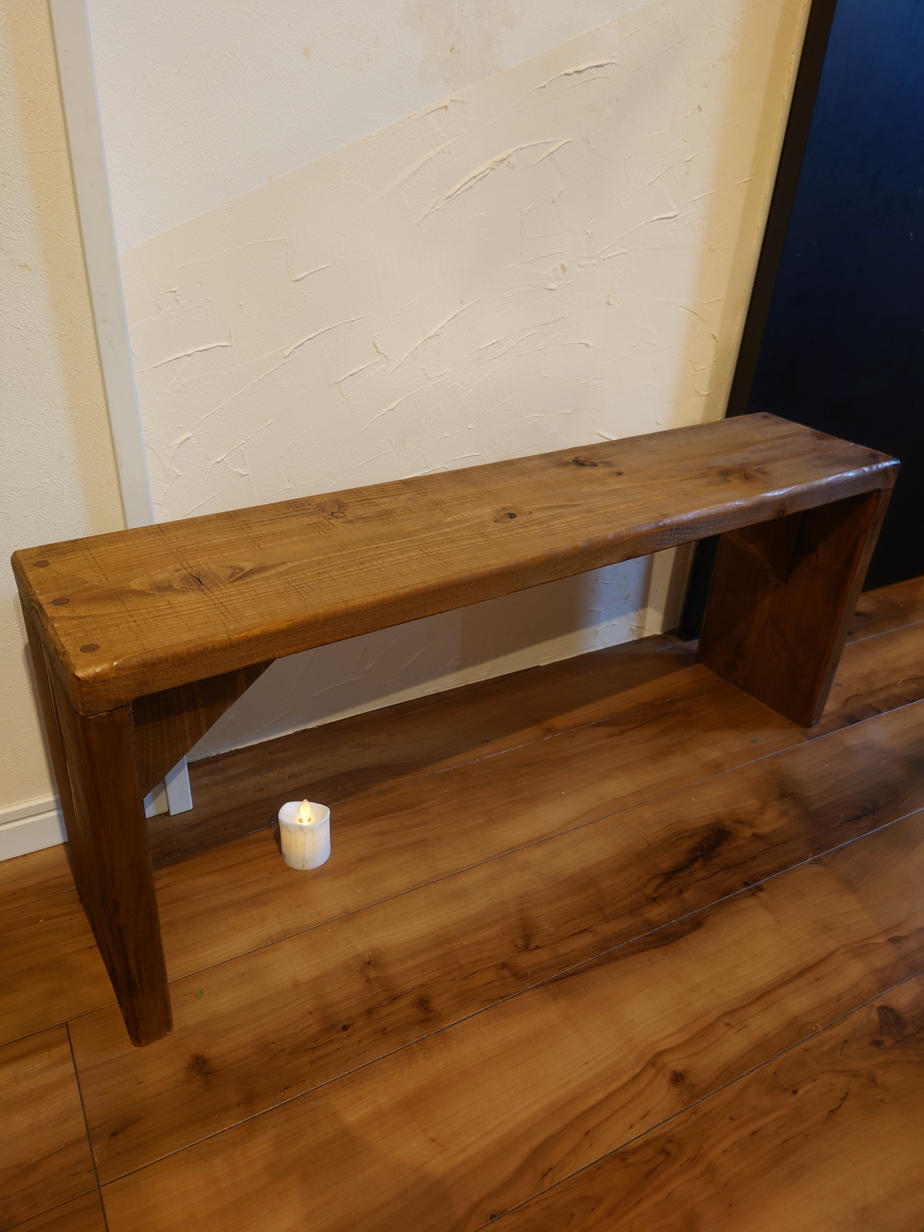 極厚無垢材の杉板ベンチ　【天板厚み35mm】