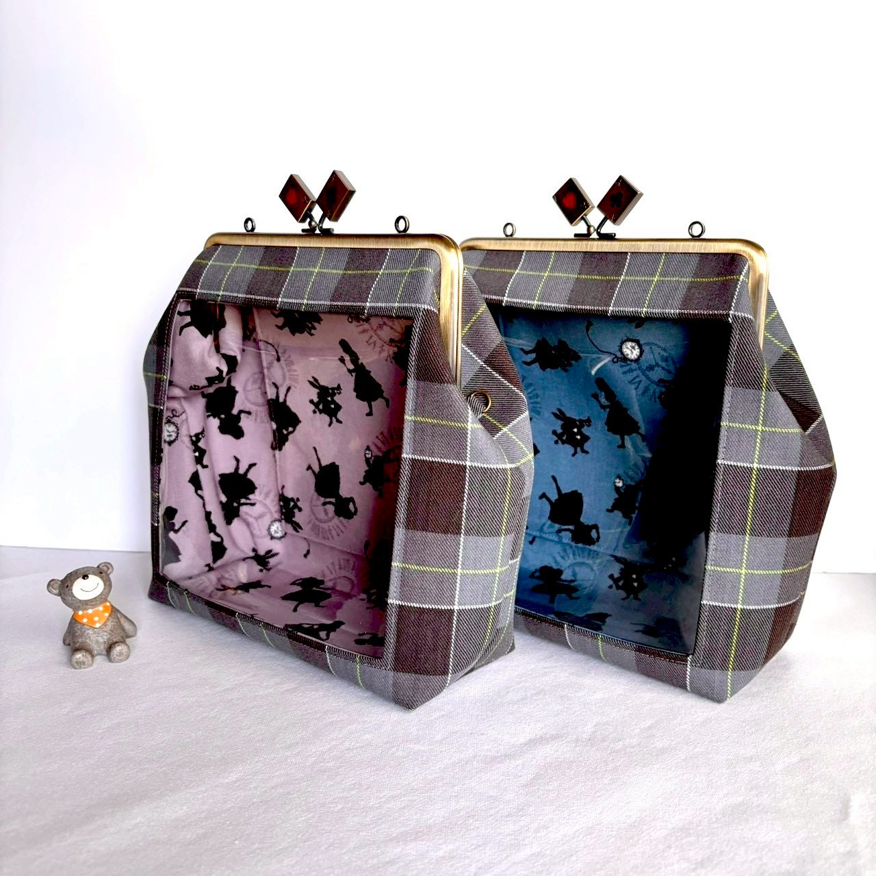 推し活ぬいポーチ＊アリス＊トランプひねり＊パープル・ブルー