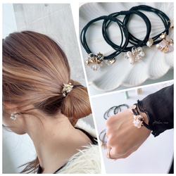 くすみカラー 大人 ハート レジン ヘアゴム ／ ピンクブラウン