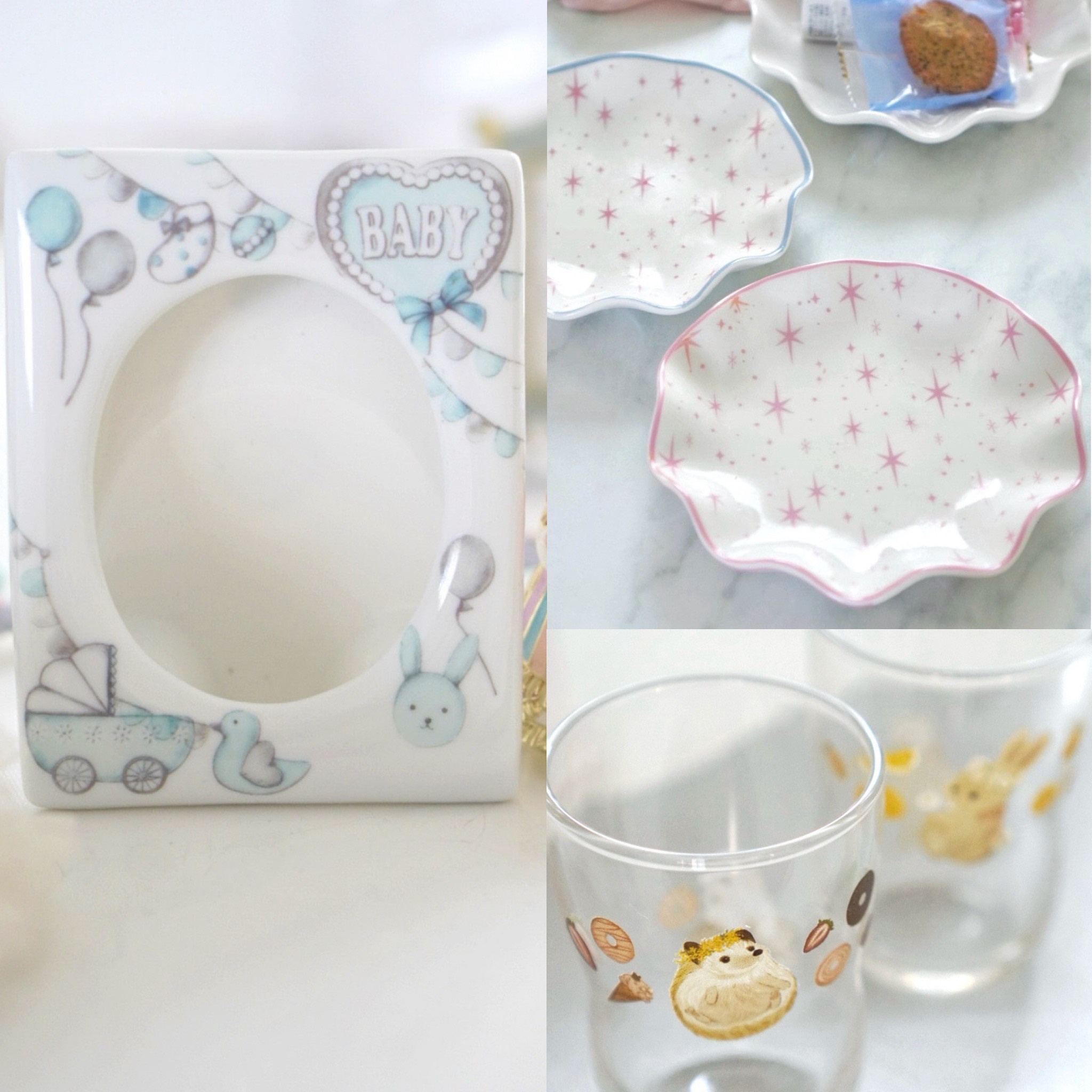 新春福袋2026*かわいい動物・フルーツ・キラキラ柄フリルプレートも。パステル夢かわ&シャビーカラーセット