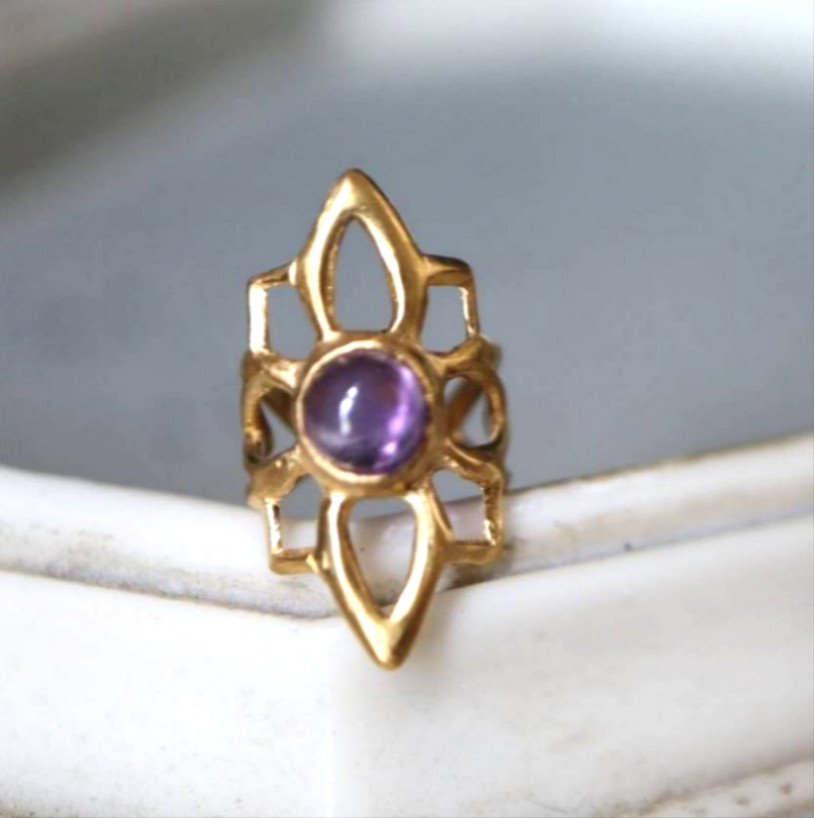 華のイヤーカフ/アメシスト/24kgf/