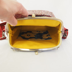 リッチカラーファンシーツイード　がまぐち2wayショルダーバッグ｜ ツイードバッグ｜軽量バッグ｜マルチカラー｜秋冬コーデ 8枚目の画像