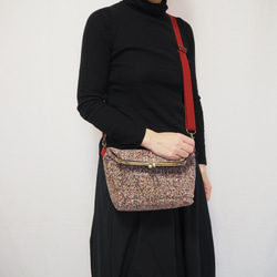 リッチカラーファンシーツイード　がまぐち2wayショルダーバッグ｜ ツイードバッグ｜軽量バッグ｜マルチカラー｜秋冬コーデ 2枚目の画像