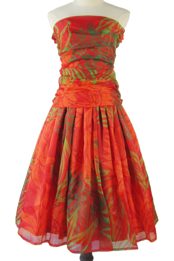 受注生産　オーダーメイド　パウスカート　チューブトップ　プリントオーガンジー nws00068