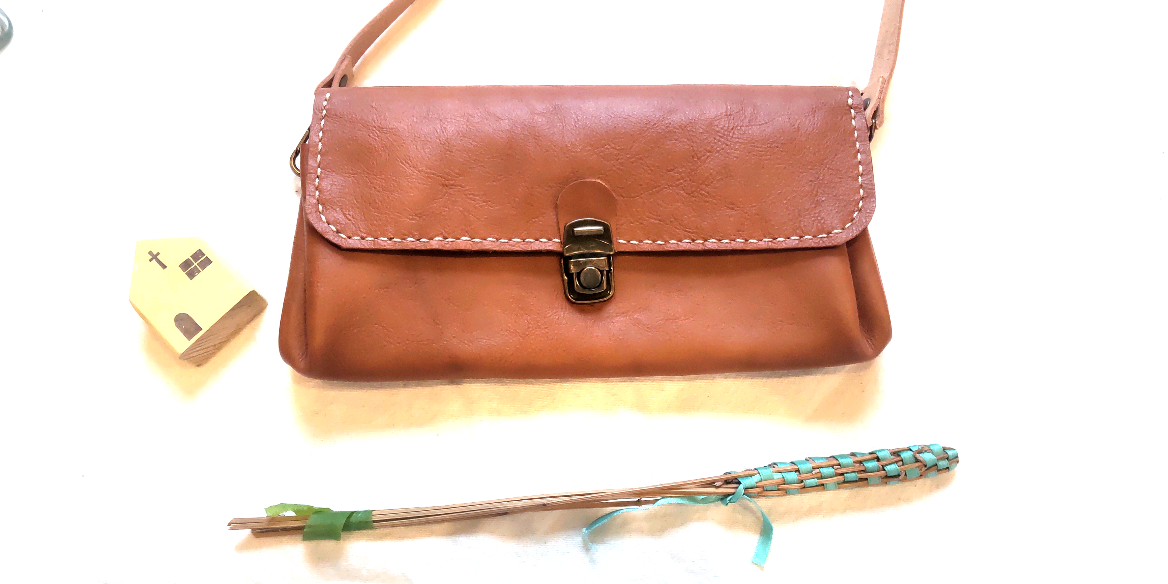 ＊送料無料＊お財布ショルダー 　キャメルオレンジ『Creema限定』 11,396円