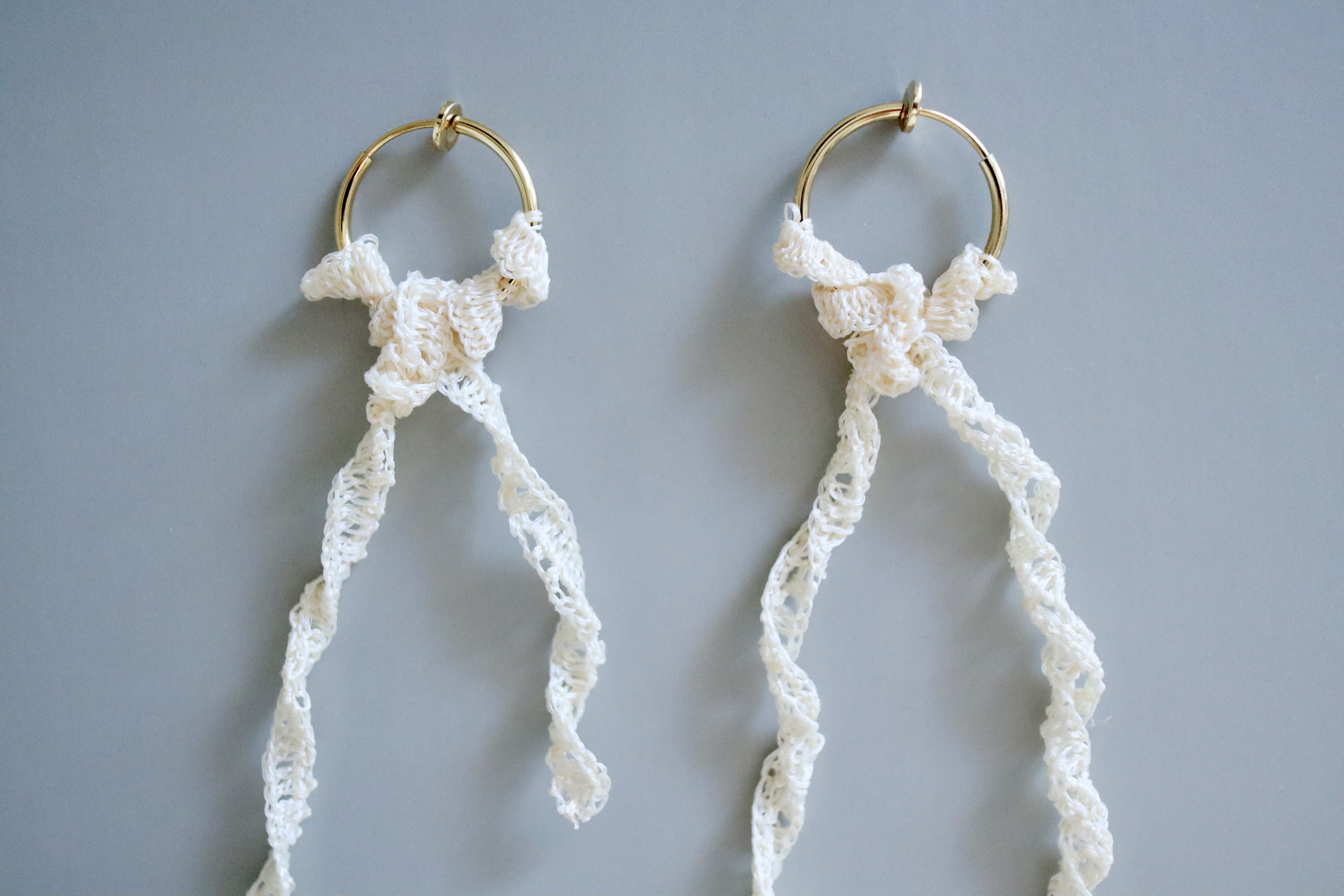 2way ribbon lace 国産ワイルドシルク糸 hoop frill
