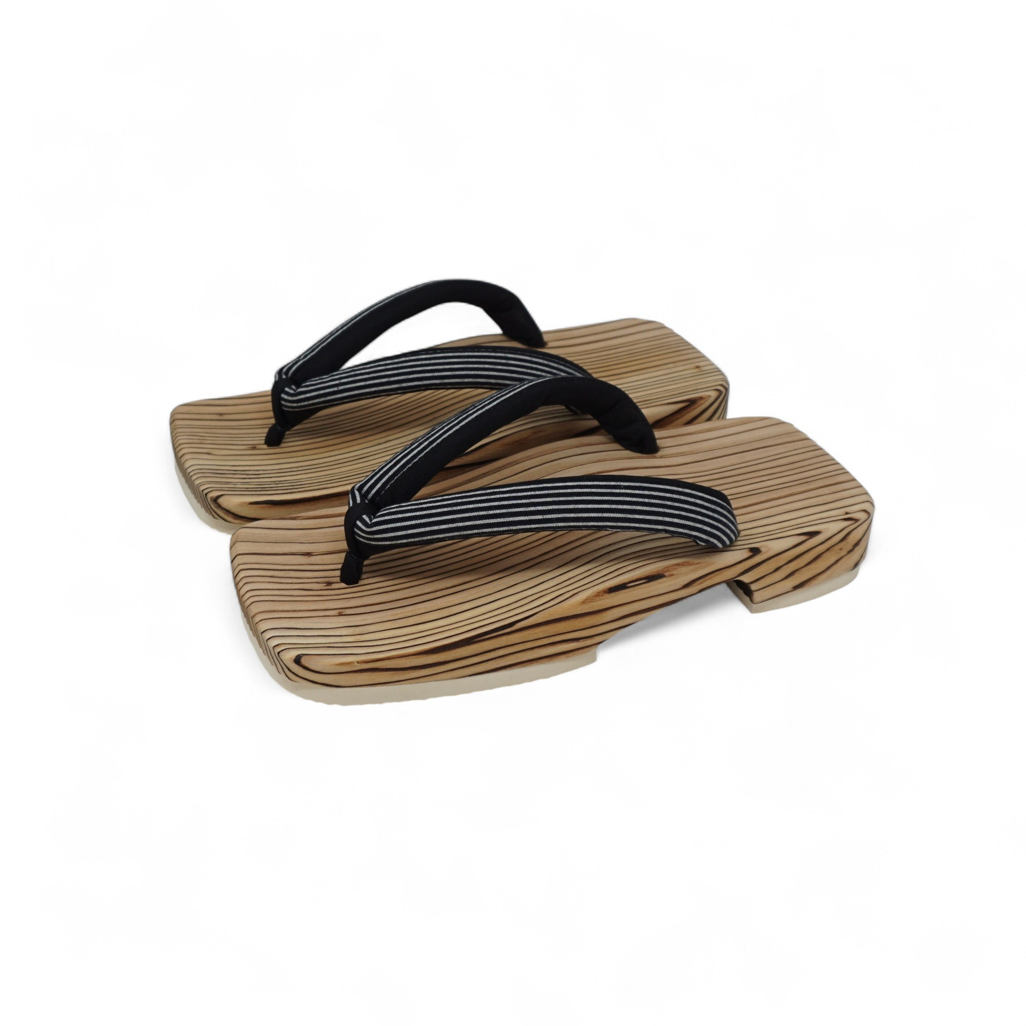 男性 右近下駄 日田杉焼 縞鼻緒