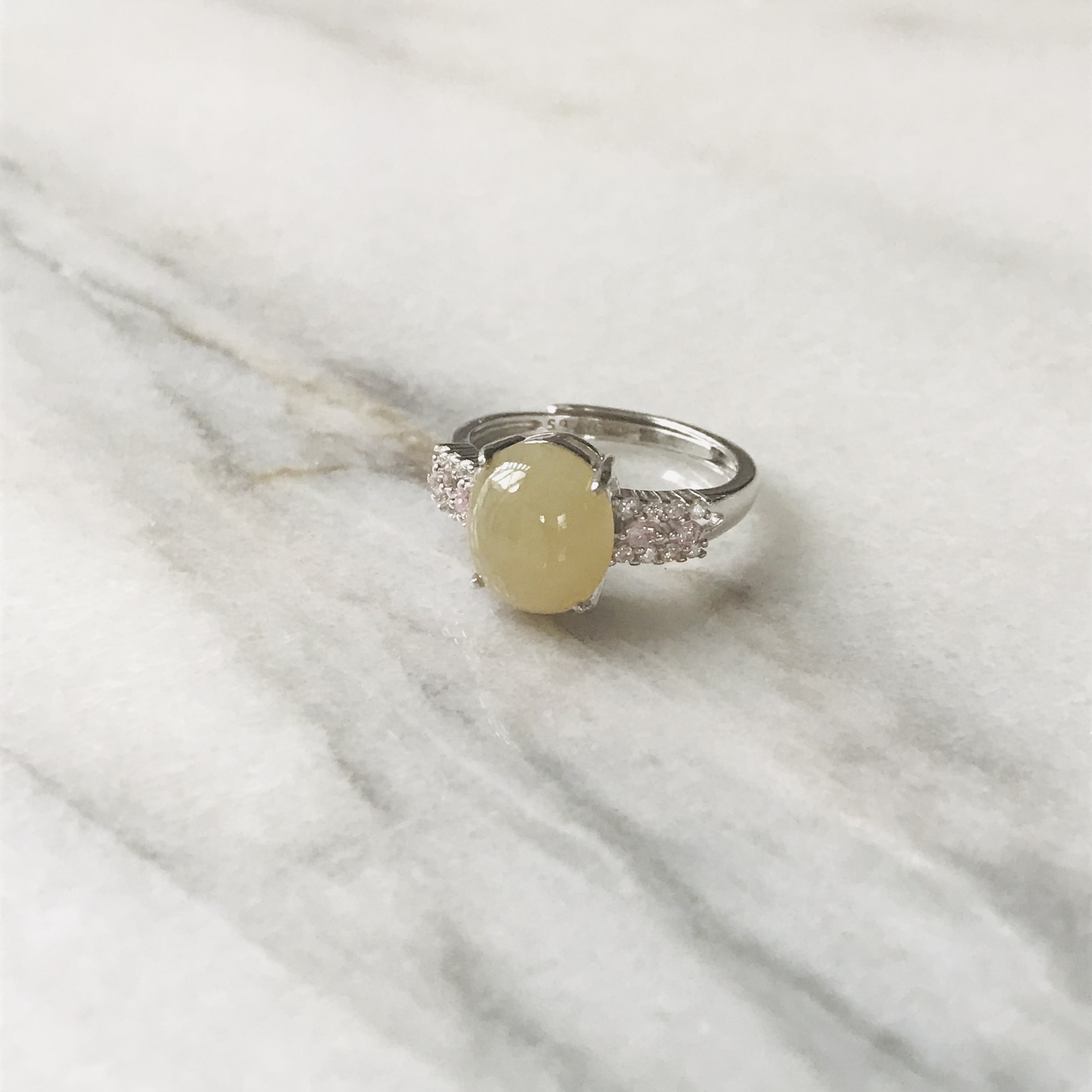 [R210-007］ ジェイド　JADE ヒスイ　本翡翠　リング　天然石 ミャンマー産　指輪　sv925