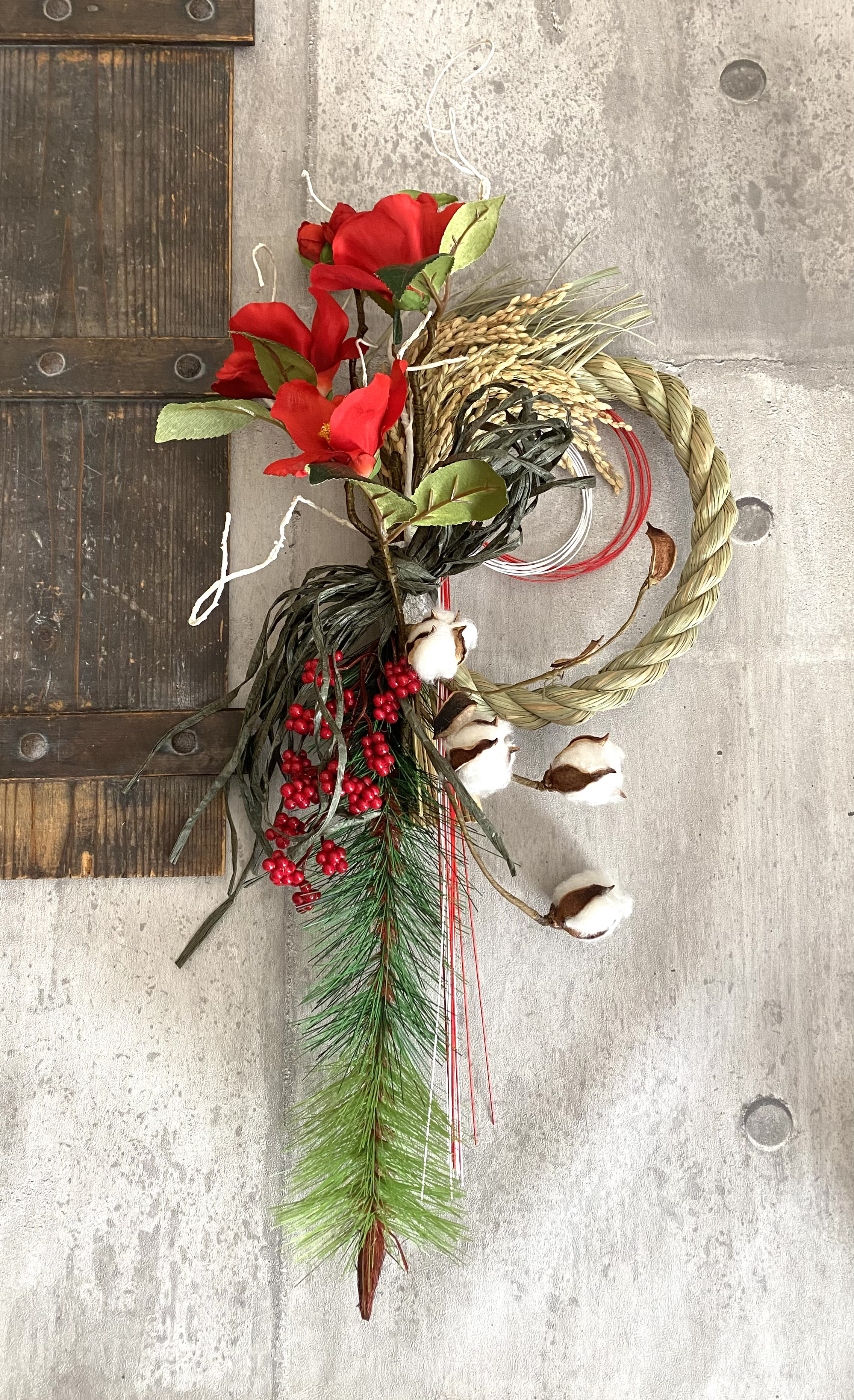 2026新作⭐︎限定1個　和モダン　しめ縄ツバキ