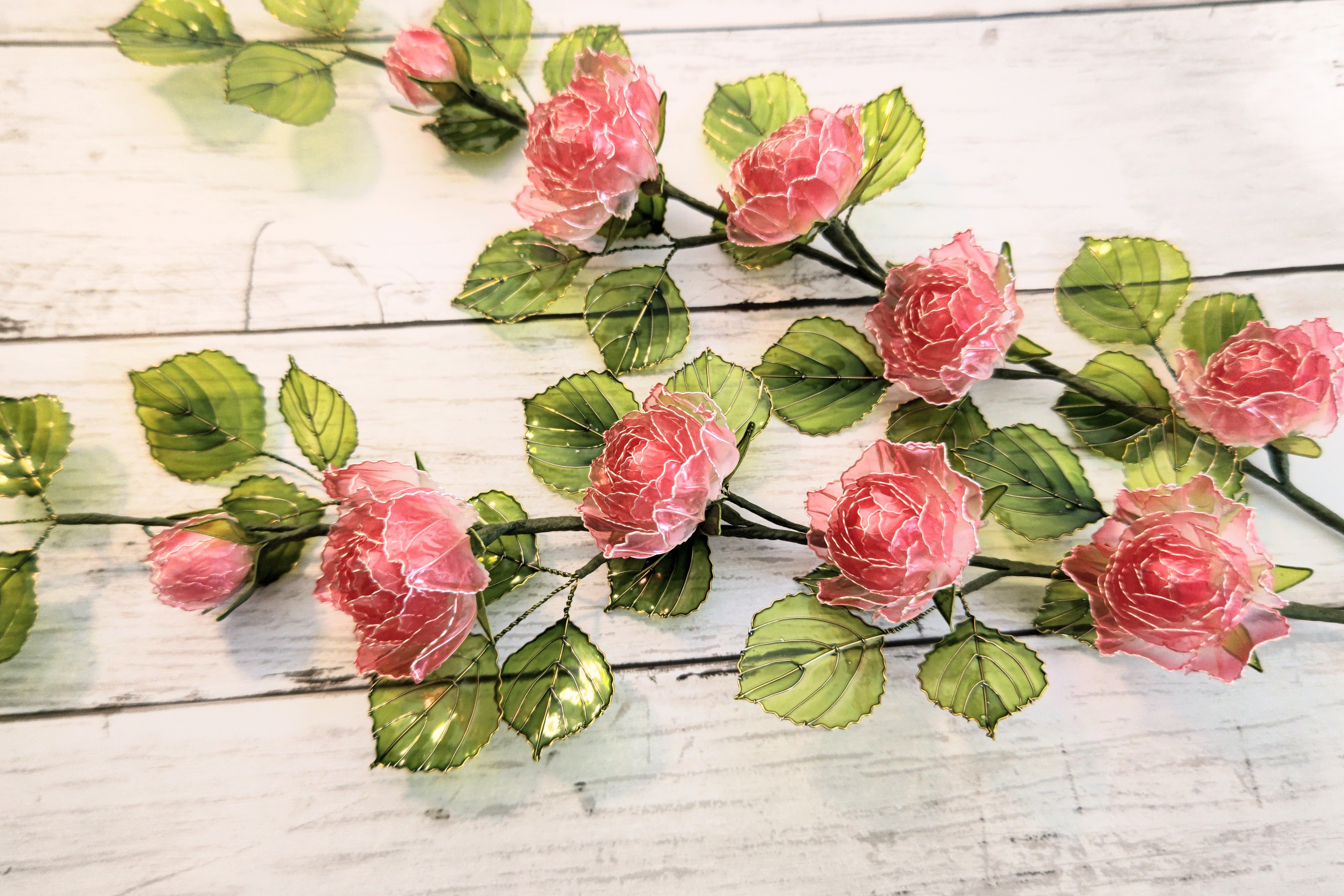 つる薔薇のガーランド（レッド）/アメリカンフラワー/ディップフラワー