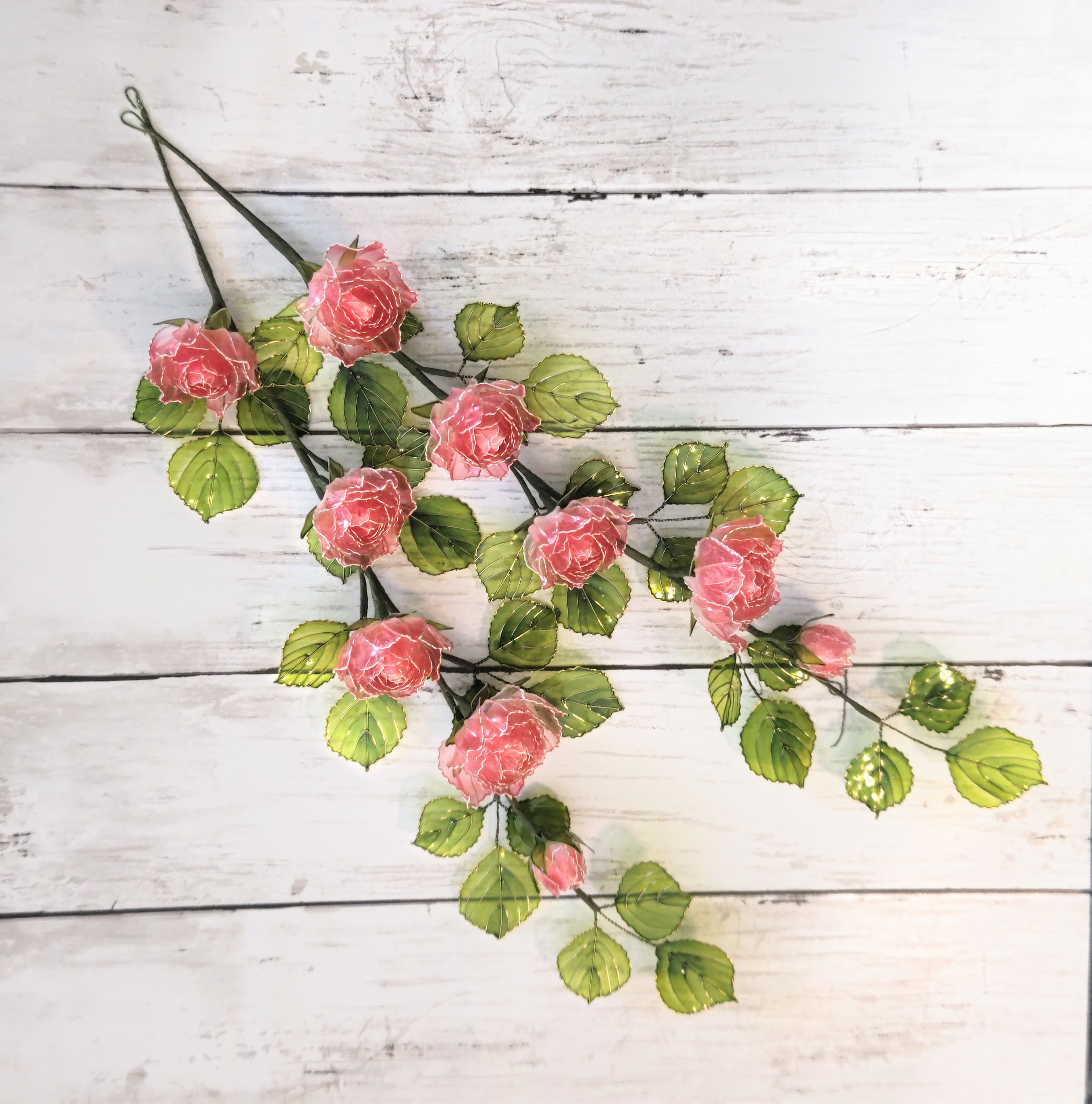 つる薔薇のガーランド（レッド）/アメリカンフラワー/ディップフラワー