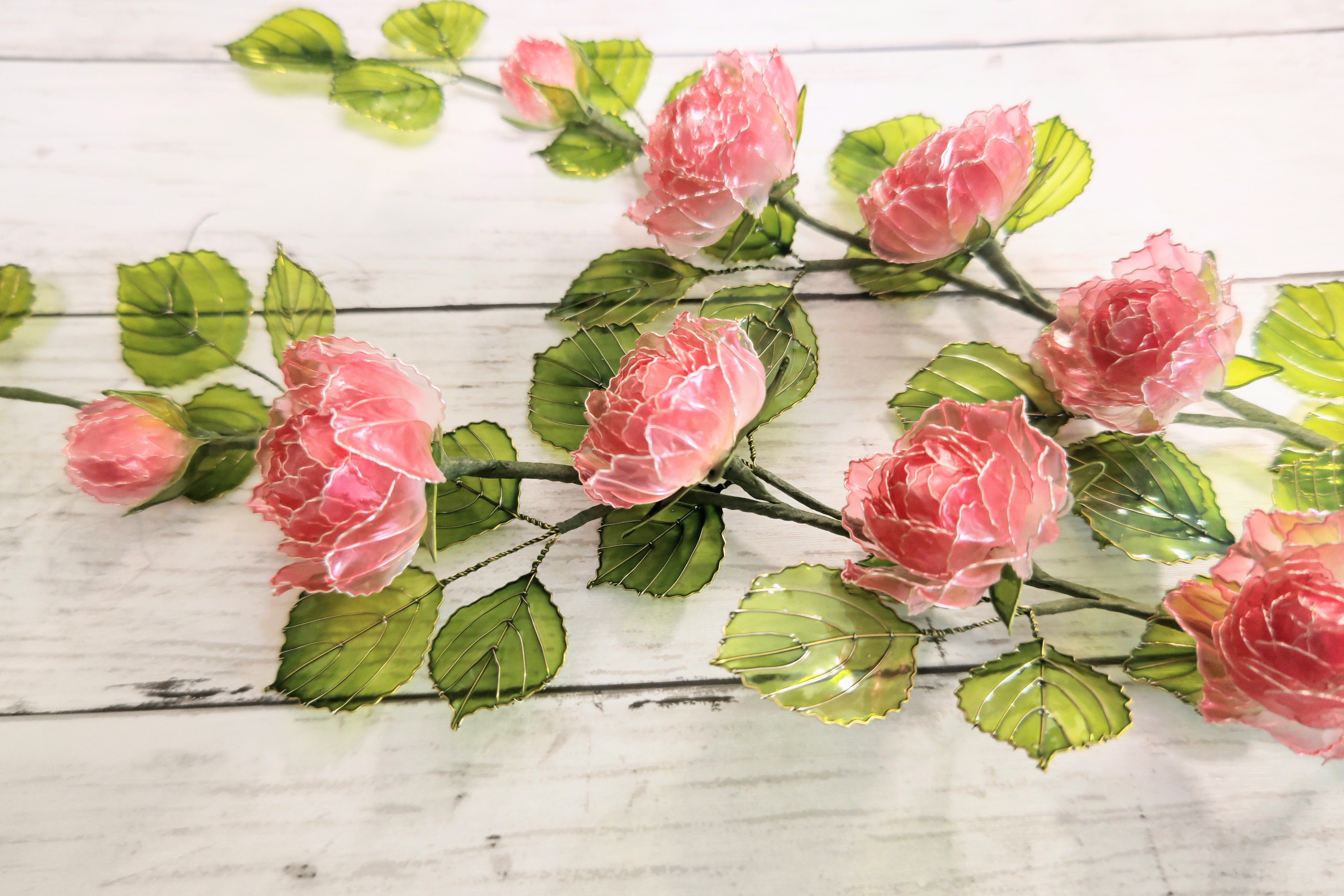 つる薔薇のガーランド（レッド）/アメリカンフラワー/ディップフラワー