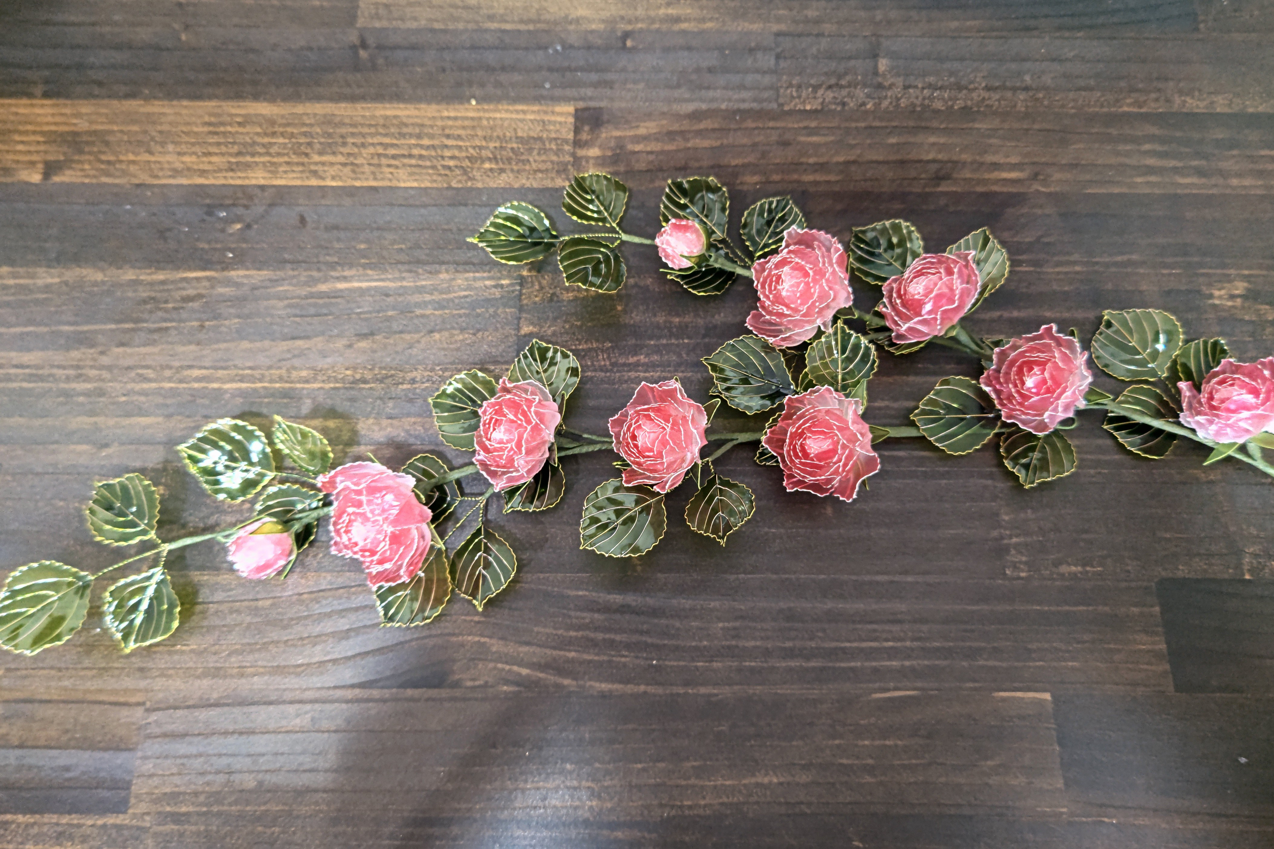 つる薔薇のガーランド（レッド）/アメリカンフラワー/ディップフラワー