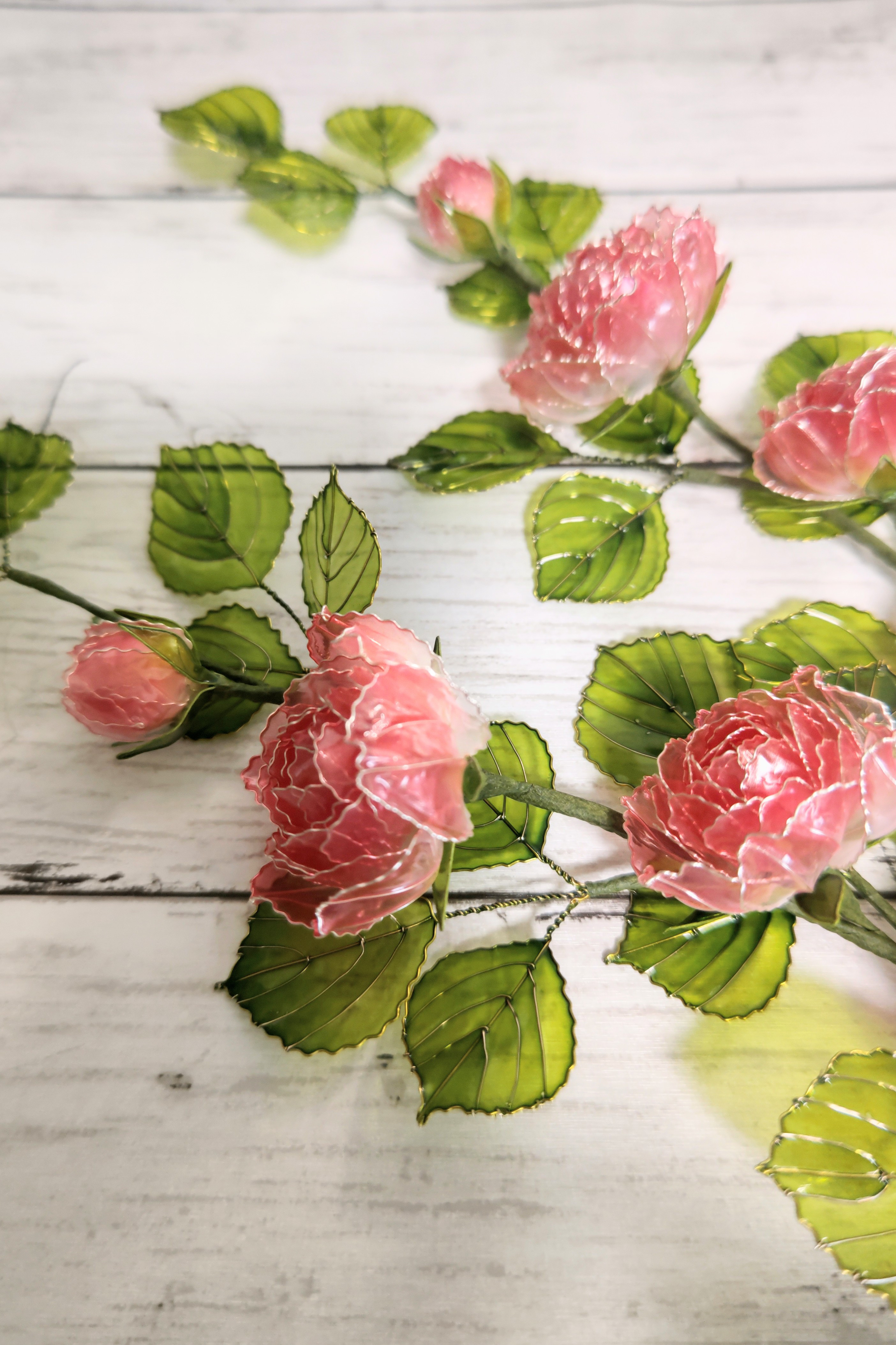 つる薔薇のガーランド（レッド）/アメリカンフラワー/ディップフラワー