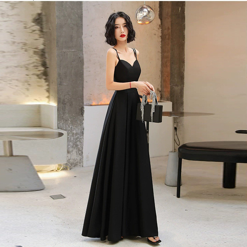 高級感 白 黒 赤 ノースリーブ パーティードレス シンプル 韓国風 花嫁 誕生日 成人式 前撮り HL752